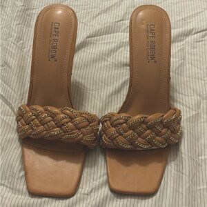 Cape Robbin Brown Braided Sandals